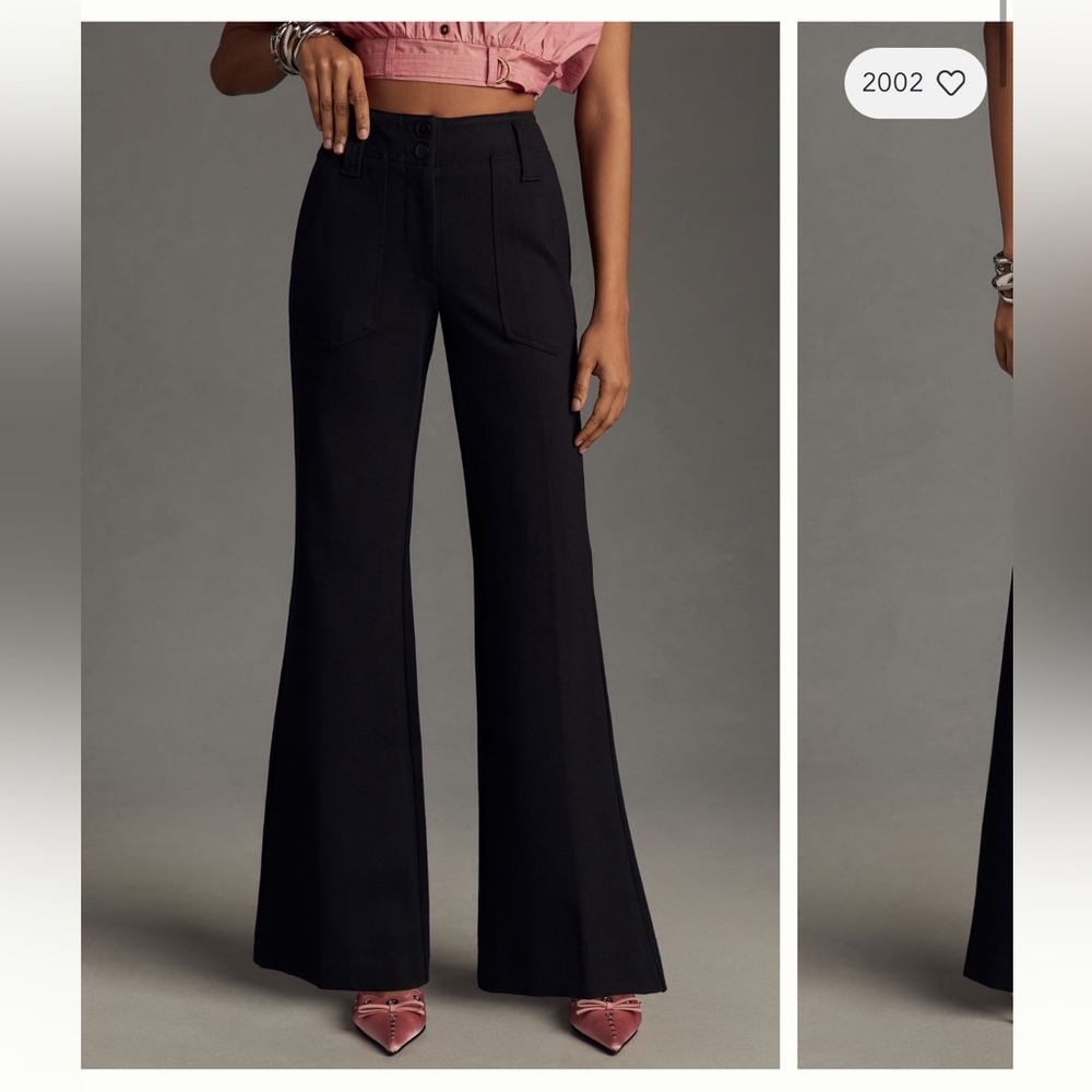 The Naomi Ponte Wide-Leg Flare Pants by Maeve